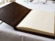 Elegant hotel restaurant a la carte menu on white tablecloth setting