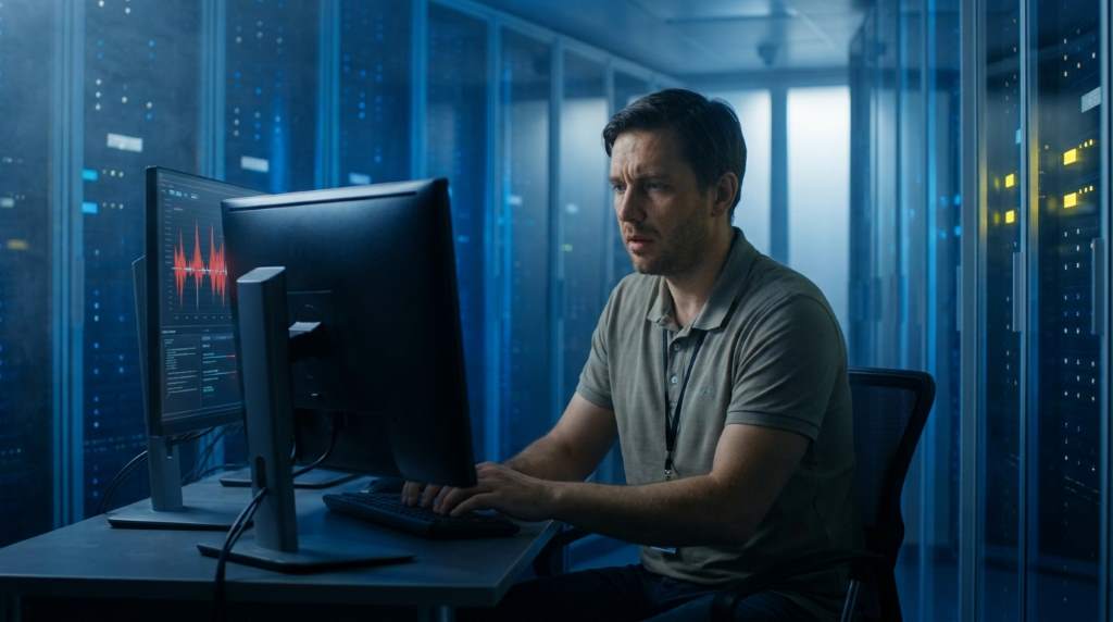 Hacker attempting to breach a hotel property management system
