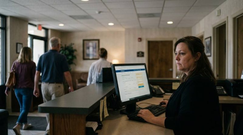 Hotel front desk staff warmly welcoming a guest at an independent boutique hotel